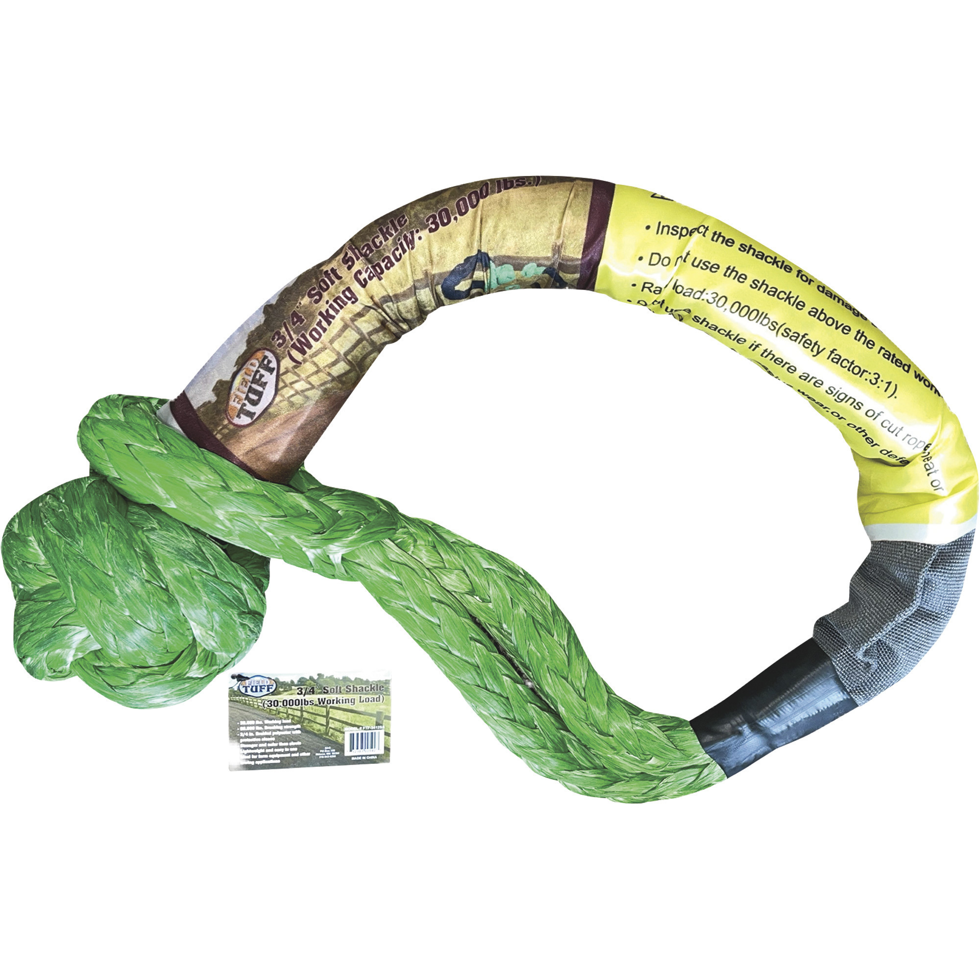 Field Tuff Soft Shackle - 3/4in. Braided Polyester, 30,000-Lb. Working Load, 90,000-Lb. Breaking Strength, Model# FTF-3412SS